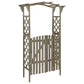 vidaXL Pergola Outdoor Pergola Garden Arch with Gate for Deck Solid Wood Fir-6